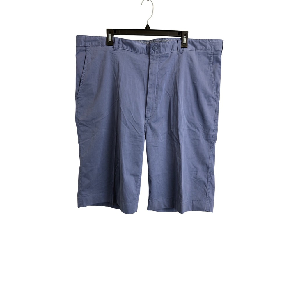 Cremieux Mens Blue Flat Front Chino Shorts 44X12 Cotton Blend‎ Stretch Casual